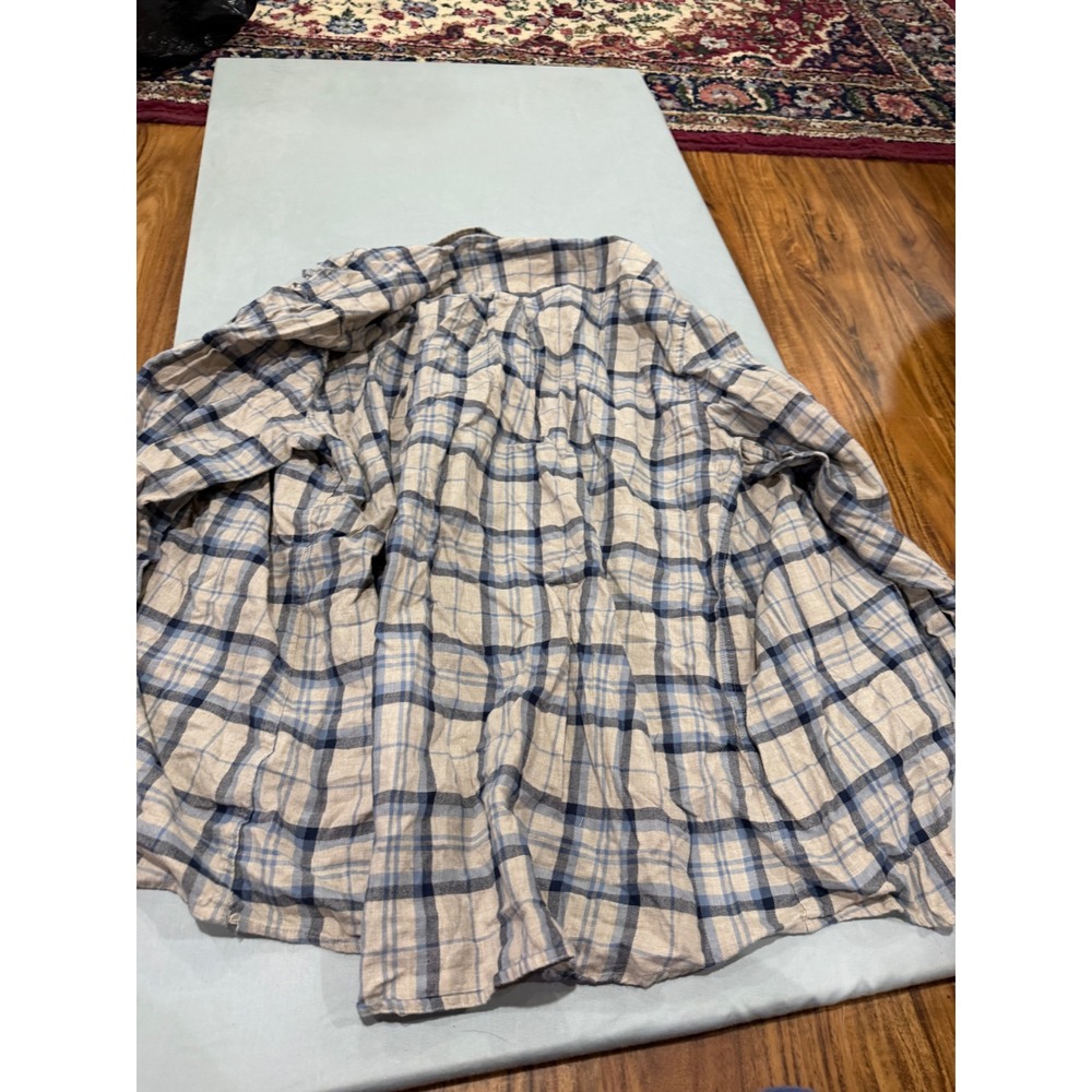 Heritage Mens Barbour Tailored Fit Plaid Button Down Shirt XL Blue Beige